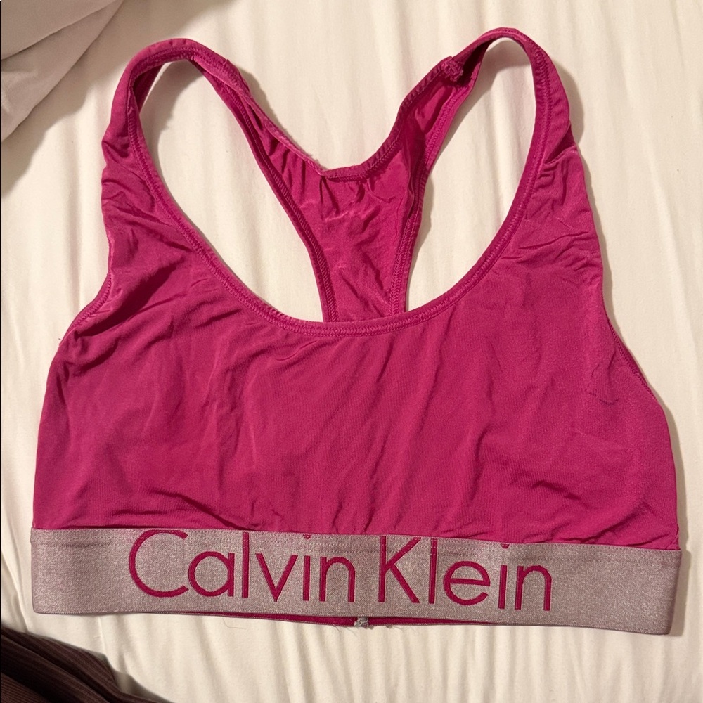Calvin Klein Fuchsia and Gray Sports Bra